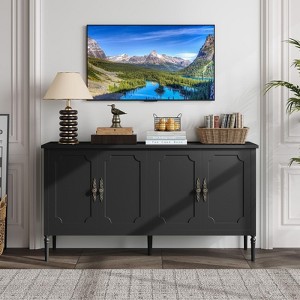 59" Buffet Cabinet w/ 4 Doors, Adjustable Shelves - Modern Sideboard for Dining Room, Kitchen, Living Room, Coffee Bar Storage - 1 of 4