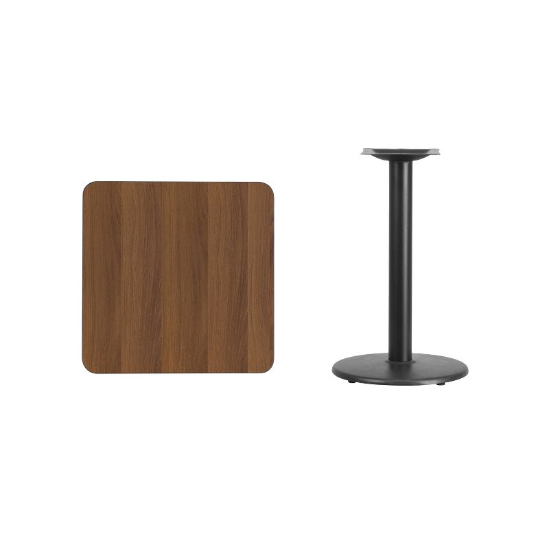 Flash Furniture 24'' Square Laminate Table Top with 18'' Round Table Height Base, 2 of 3