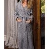 ADR Women's Robe, Plush Fleece Women's Bathrobe with Hood, Long Fluffy Fuzzy Bath Robe Pink Purple Plus Size - 2 of 4
