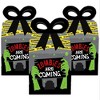 Big Dot of Happiness Zombie Zone - Square Favor Gift Boxes - Halloween or Birthday Zombie Crawl Party Bow Boxes - Set of 12 - 2 of 4