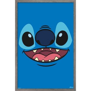 Trends International Disney Lilo and Stitch - Giant Face Smile Framed Wall Poster Prints - 1 of 4