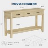 Farmhouse Entryway Table w/ 3 Drawers & 3 Tiers - Slim Wood Console Sofa Table for Hallway, Living Room - 2 of 4