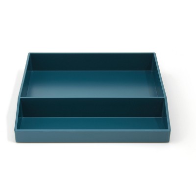 TRU RED Divided Stackable Plastic Tray Teal TR55252