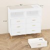 TackView Baby Changing Table Dresser with Lights & Power Outlet – 6-Drawer Nursery Dresser with 2 Open Shelves - 3 of 4