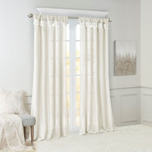Twist Tab Lined Window Curtain Panel Pair White 2-PK 50x84" - 1 of 4
