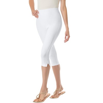 Woman Within Plus Size Stretch Cotton Capri Legging
