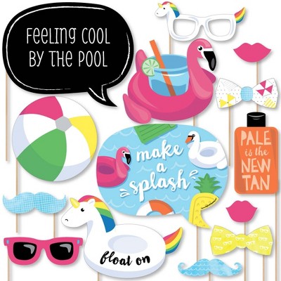 Big Dot of Happiness Make a Splash - Pool Party - Summer Swimming Party or Birthday Party Photo Booth Props Kit - 20 Count