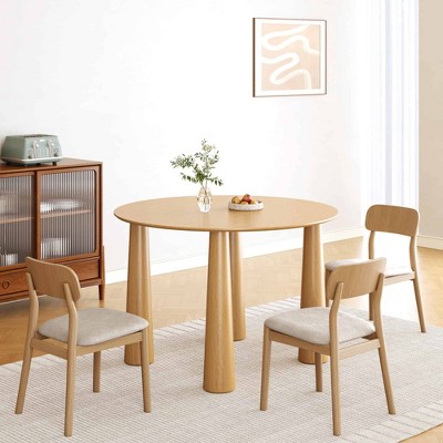 Lirago 30"H Round Wood Dining Table with 4 Legs 45*45 Natural