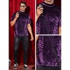 Lars Amadeus Men's Short Sleeves Mock Neck Pullover Velour T-Shirts - 4 of 4