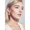 14K Gold Plated Chunky Dangle Hoop Earrings for Women | Medium Thick Huggie Statement Jewelry - 2 of 4