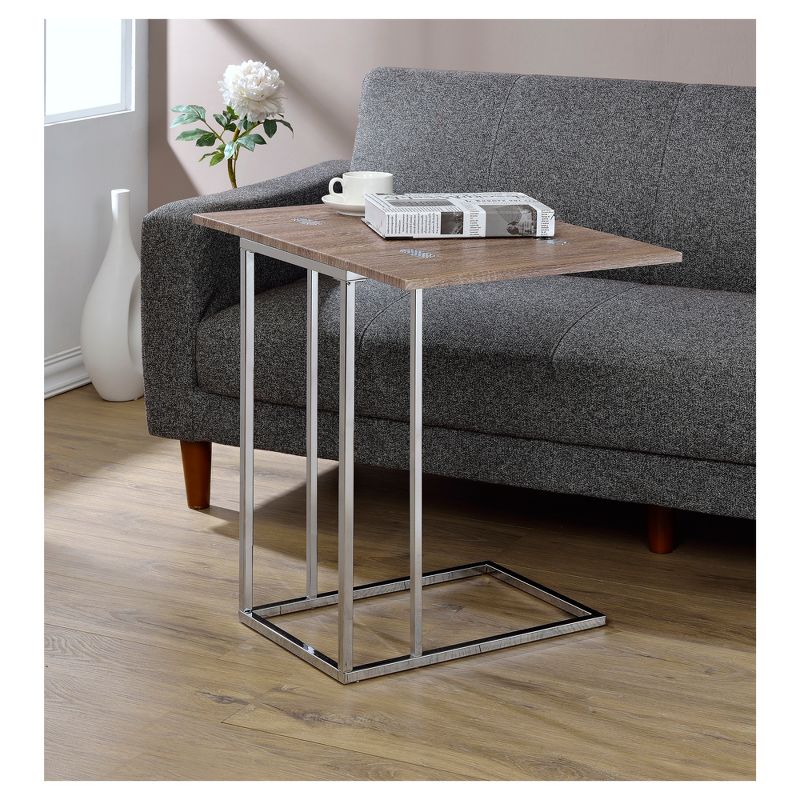 End Table Oak Chrome - Acme Furniture, 4 of 8