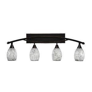 Toltec Lighting Bow 4 - Light Vanity in  Black Copper with 5" Black Fusion Shade - 1 of 1