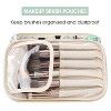 Narwey Travel Makeup Bag with Brush Compartments, Portable Cosmetic Bag Make up Bag Makeup Organizer Case - 3 of 4