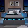 Infans Full Size Bed Frame with 2 Storage Drawers LED Lights Slats Support Modern - 4 of 4