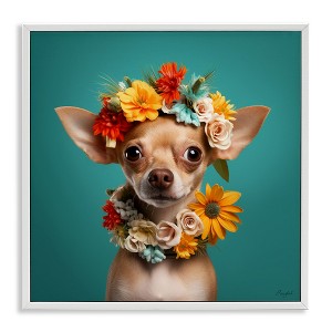 Stupell Industries Floral Chihuahua Portrait, 24" x 24" - 1 of 4