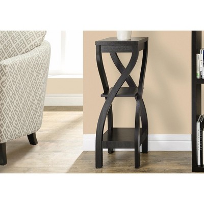 Accent Table, Side, End, Plant Stand, Square, Living Room, Bedroom, Brown Laminate, Contemporary, Modern