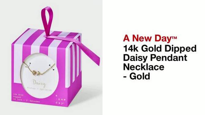 14k Gold Dipped Daisy Pendant Necklace - A New Day&#8482; Gold, 2 of 6, play video