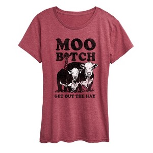 Women's - Instant Message - Moo Bitch Short Sleeve Graphic T-Shirt - 1 of 4