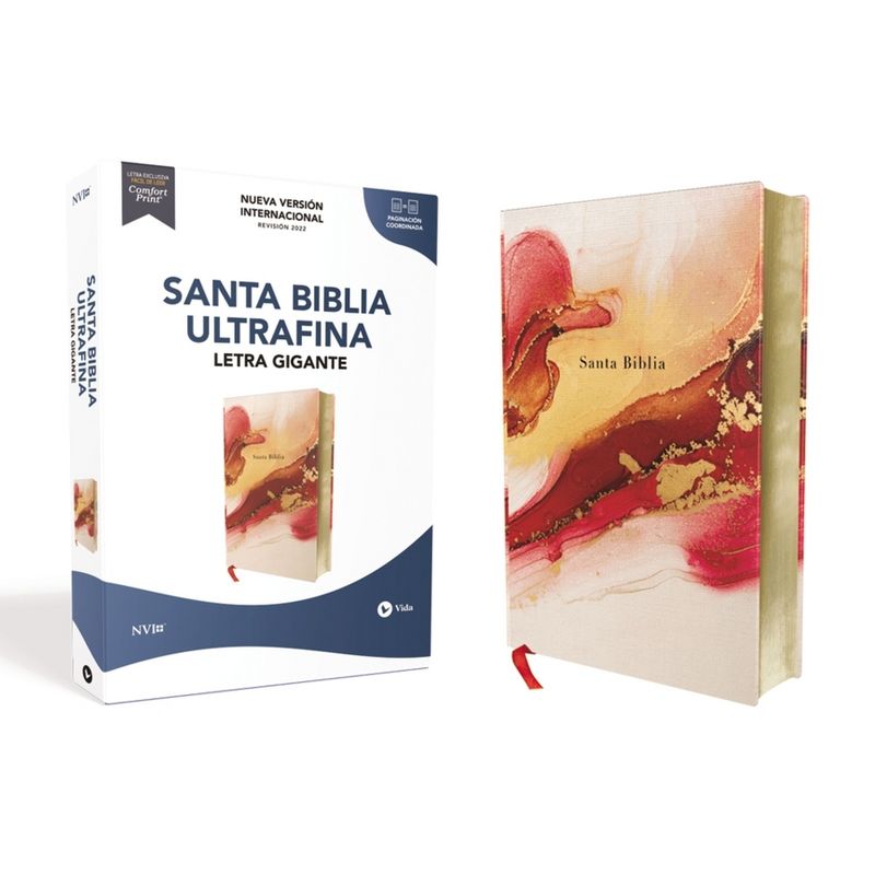 Nvi, Santa Biblia, Texto Revisado 2022, Letra Gigante, Tapa Dura/Tela, Palabras de Jesús En Rojo, Comfort Print - (Hardcover), 1 of 2