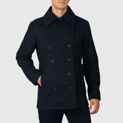 Мужские куртки Alpine Swiss Mason Mens Wool Blend Pea Coat Classic Double Breasted Winter Coat Warm Peacoat Jacket Professional Overcoat — фото 2
