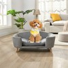 OUTSUPPLY Modern Dog Bed for Small Dogs, Plush Tufted Pet Bed with Birch Wood Legs - 3 of 4