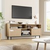 Whizmax Wood TV Stand for 65 inch,Boho Entertainment Center with Storage and Fluted Sliding Doors,Media Furniture for Living Room Bedroom,Coastal Oak - 3 of 4