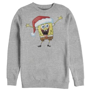 Men's SpongeBob SquarePants Happy Santa Sweatshirt - 1 of 3