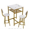PAGED Fashion Bar Stools Set of 2 with Bar Table, Counter Height Bar Chairs with Backrest & Footrest for Home Pub - 2 of 4