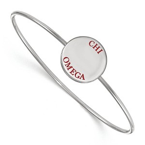 Black Bow Jewelry Sterling Silver Chi Omega Greek Life Bangle Bracelet 8 Inch - 1 of 3