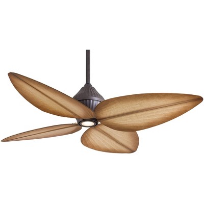 52" Minka Aire Modern Tropical Outdoor Ceiling Fan with LED Light Oil Rubbed Bronze Beige Wet Rated for Patio Porch Gazebo Garage