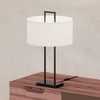 Infibrite 25" Modern Structure Table Lamp: ETL Listed, Linen Drum Shade, Steel Body, Rocker Switch - 2 of 4
