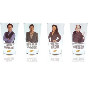 Silver Buffalo Seinfeld 16-Ounce Pint Glasses | Set of 4 | Jerry, George, Elaine, Kramer - 1 of 4