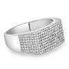 Pompeii3 1Ct Diamond Men's White Gold Pave Wedding Ring Anniversary Band - 3 of 4