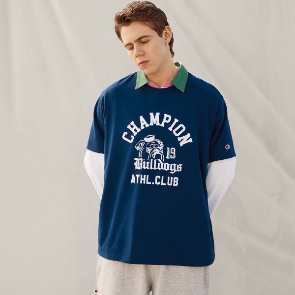 Camiseta gráfica de hombre Champion - Azul oscuro Bulldog 6