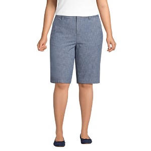 Lands' End Women's Elastic Back Classic 12" Chino Shorts - 1 of 4
