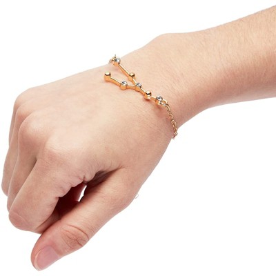 Zodaca 2 Piece Taurus Zodiac Necklace and Bracelet Jewelry Set for Women, Gold