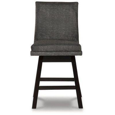 Tallenger Dark Gray Upholstered Swivel Counter Height Barstools Set of 2