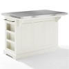 HomeStock  Julia Stainless Steel Top Kitchen Island with Storage Drawers, Shelves, and Spice Rack, White - 4 of 4