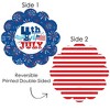 Big Dot of Happiness Firecracker 4th of July - Red, White and Royal Blue Party Round Table Decorations - Paper Chargers - Place Setting For 12 - image 3 of 4