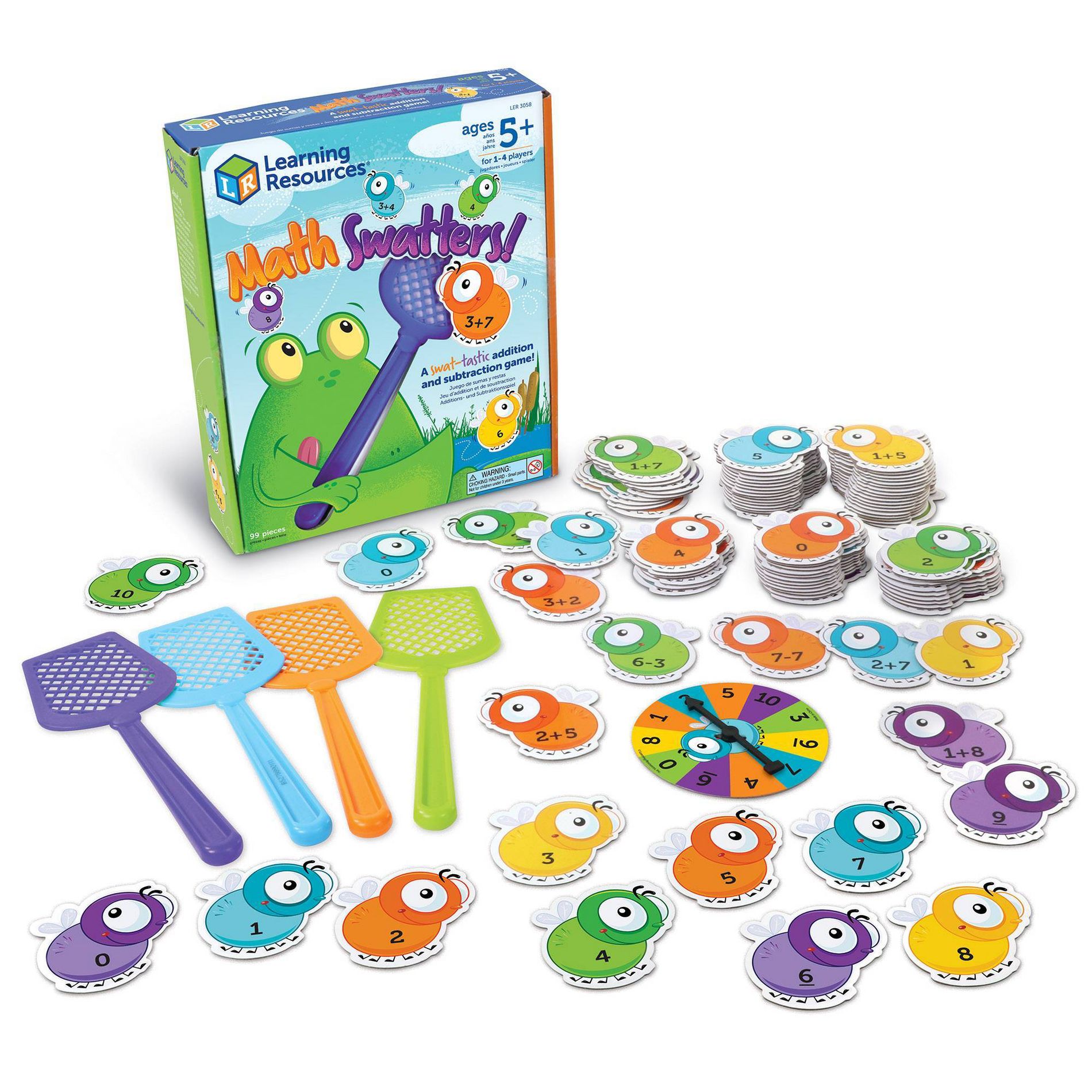 Learning Resources Math Swatters Game: Educational Board for 2-4 Players, Problem Solving, 30-Minute Play