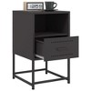 vidaXL Bedside cabinets 2 pcs Black Steel Storage Tables for Bedroom/Living Room with Ample Space & Industrial Design - 14.2"x15.4"x23.8" - 4 of 4