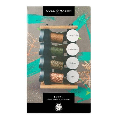 Bamboo Revolving Countertop Spice Rack with 16 Jars