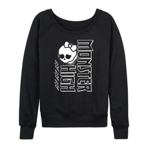 Women's - Monster High - Monster High Splatter Lightweight French Terry Wide Neck Long Sleeve Shirt - 1 of 4