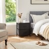 Syemin Storage Cabinet Set of Two, Two Drawer Dresser Chest of Drawers with Metal Frame and Wooden Top, Black, 18"*11.8"*20" - 3 of 4