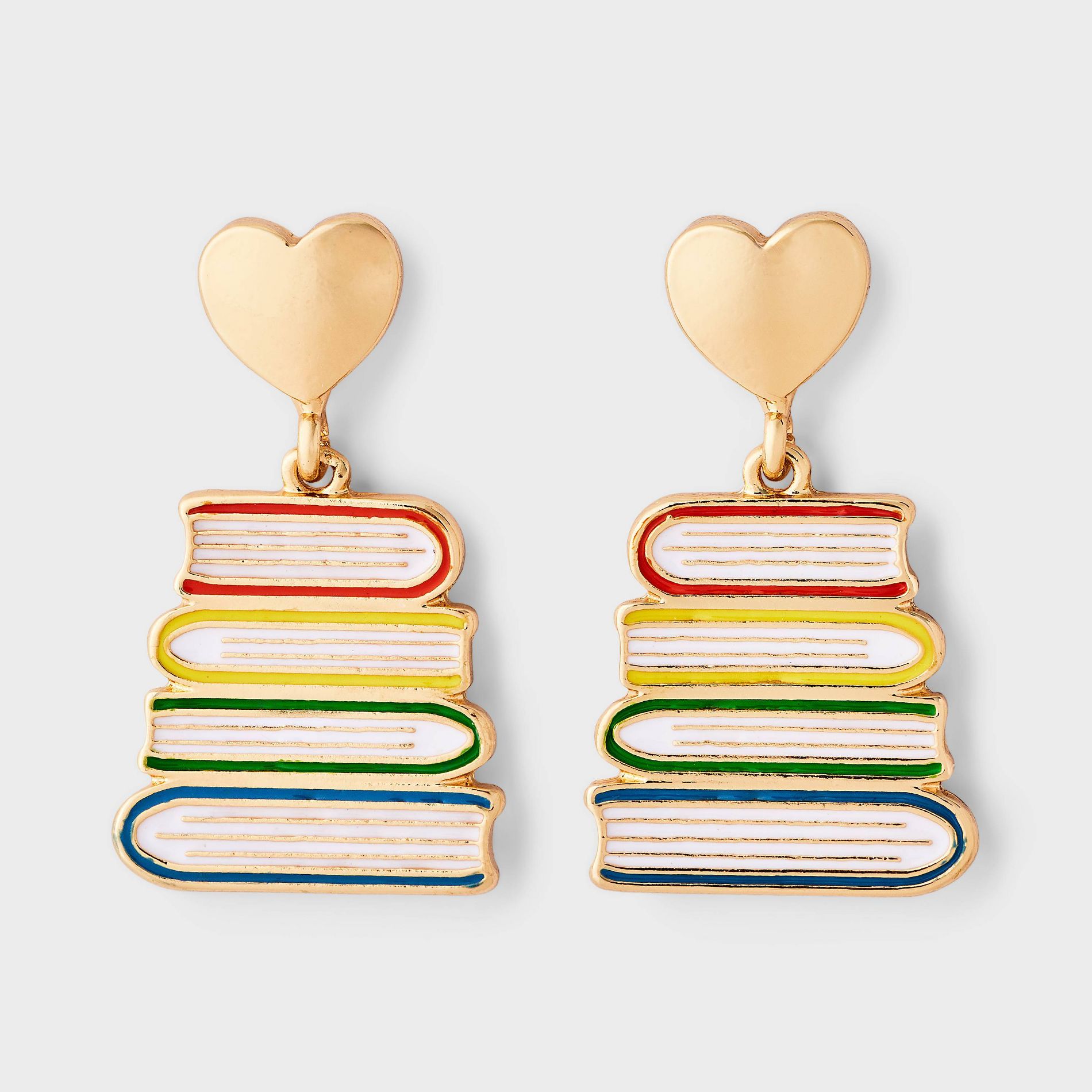 Back to School Bookworm Post Drop Earring - Multi
