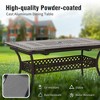 Captiva Designs Outdoor 7Pc Cast Aluminum Square Metal Dining Table with Umbrella Hole & Cushioned Wicker Rattan Chairs - 2 of 4