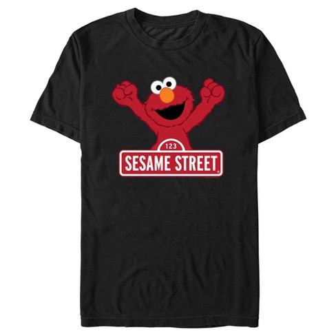Men's Sesame Street Elmo Red Logo Sign T-shirt : Target