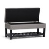 CAVINAS Faux Leather Storage Ottoman Bench,Upholstered Ottoman with Open Slat Bottom Shelf for Living Room,Bedroom - 2 of 4