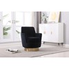 Ridstar Accent Chair and Armchairs with Gold Stainless Steel Base For Living Room & Bedroom-Black - 4 of 4