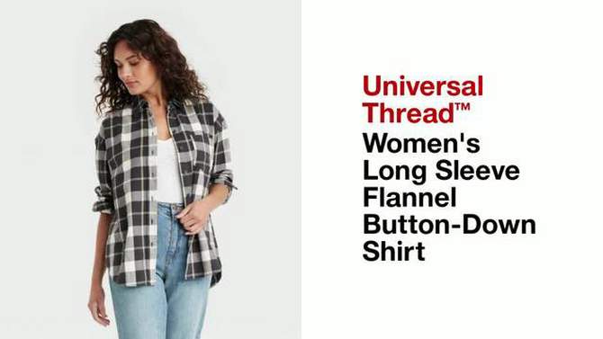 Women's Long Sleeve Flannel Button-Down Shirt - Universal Thread™, 2 of 11, play video